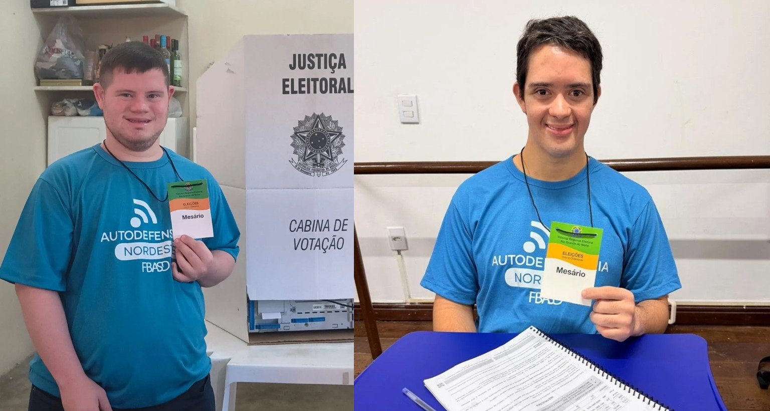 Jovens com síndrome de Down atuam como mesários nas eleições em Natal